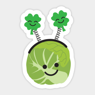 St Patrick's Day Brussels Sprout Sticker